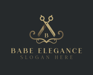 Elegant Barber Scissors logo design