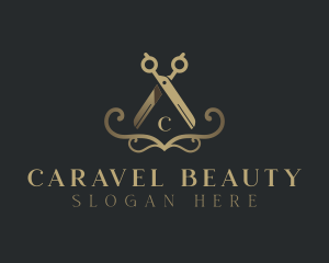 Elegant Barber Scissors logo design