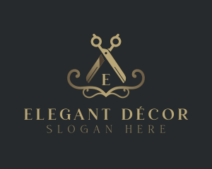 Elegant Barber Scissors logo design