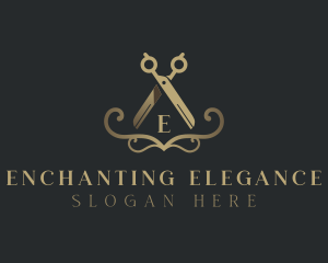 Elegant Barber Scissors logo design