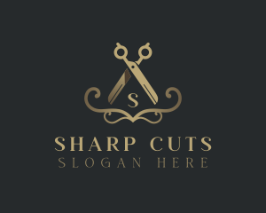 Elegant Barber Scissors logo design