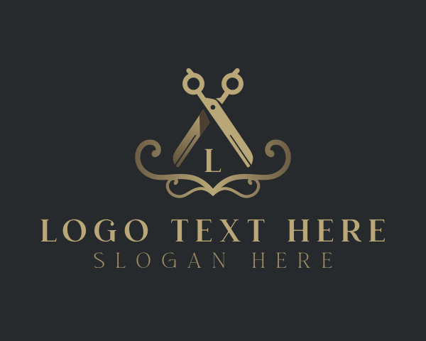 Elegant Barber Scissors logo