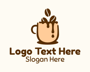 Chocolate Coffee Bean Drink Logo