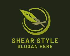 Gardening Shears Leaf  logo design