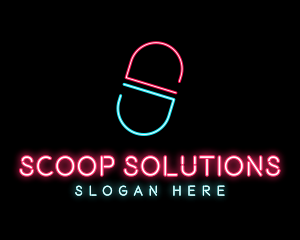 Neon Letter S Capsule logo design