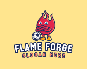 Fire Soccer Football  logo design