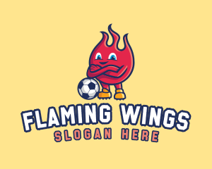 Fire Soccer Football  logo design