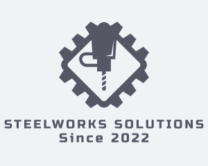 Industrial Drill Machine logo design