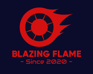Blazing Fire Wheel logo design