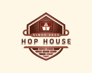 Shield House Brick Firewall logo design