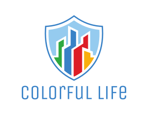 Colorful City Shield logo design