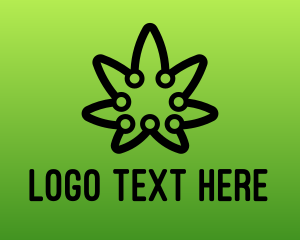 Modern - Digital Cannabis Outline logo design