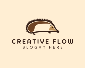 Cute Hedgehog Animal Logo