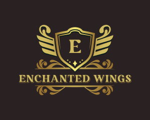 Royal Shield Wings logo design