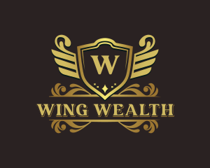 Royal Shield Wings logo design