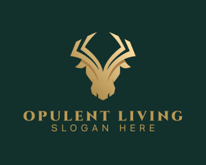Gold Luxury Bull logo design