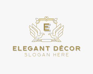 Elegant Bird Heraldry logo design