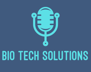 Blue Tech Mic logo design