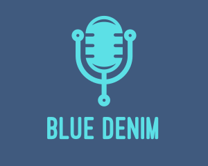 Blue Tech Mic logo design