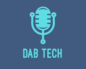 Blue Tech Mic logo design