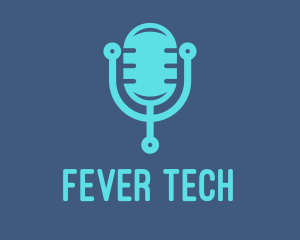 Blue Tech Mic logo design