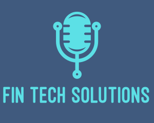 Blue Tech Mic logo design