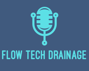 Blue Tech Mic logo design