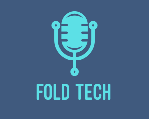 Blue Tech Mic logo design