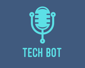 Blue Tech Mic logo design