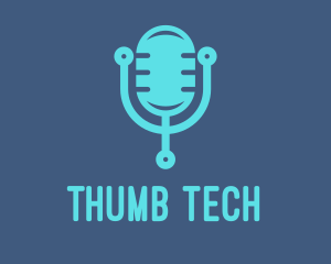 Blue Tech Mic logo design