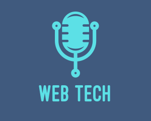 Blue Tech Mic logo design