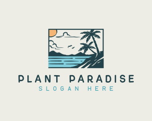 Sunset Beach Vacation logo design