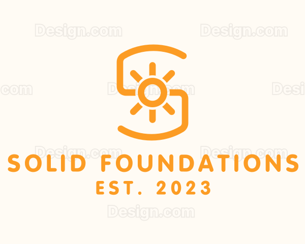 Orange Sunlight Letter S Logo