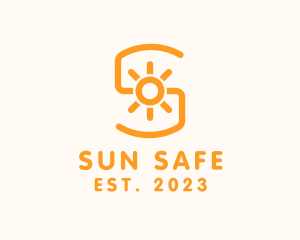 Orange Sunlight Letter S logo