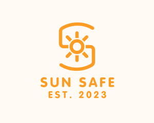 Orange Sunlight Letter S logo design