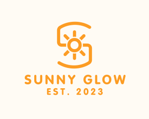 Orange Sunlight Letter S logo design