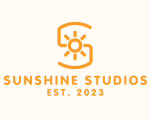 Orange Sunlight Letter S logo design