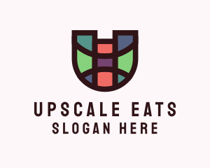 Letter U Stained Glass logo design