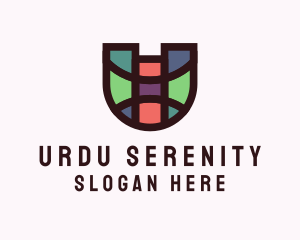 Letter U Stained Glass logo design