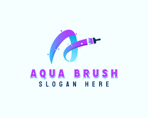 Paintbrush Brushstroke  Renovation logo design