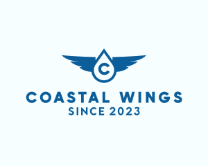 Water Drop Wings logo design