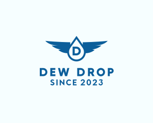 Water Drop Wings logo design