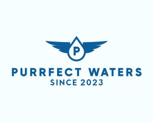 Water Drop Wings logo design