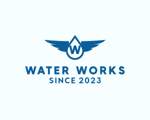 Water Drop Wings logo design