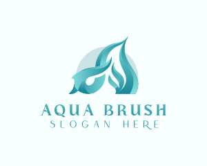 Wave Water Fluid Letter A logo design