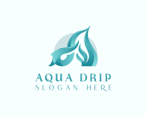 Wave Water Fluid Letter A logo design