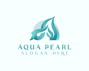 Wave Water Fluid Letter A logo design