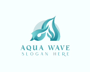 Wave Water Fluid Letter A logo design