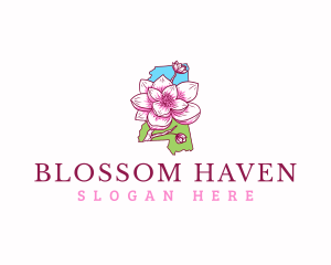 Mississippi Magnolia Bloom logo design