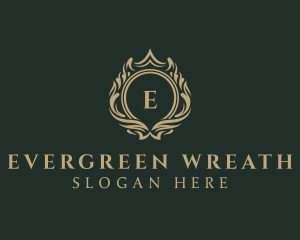 Luxury Crown Wreath  logo design